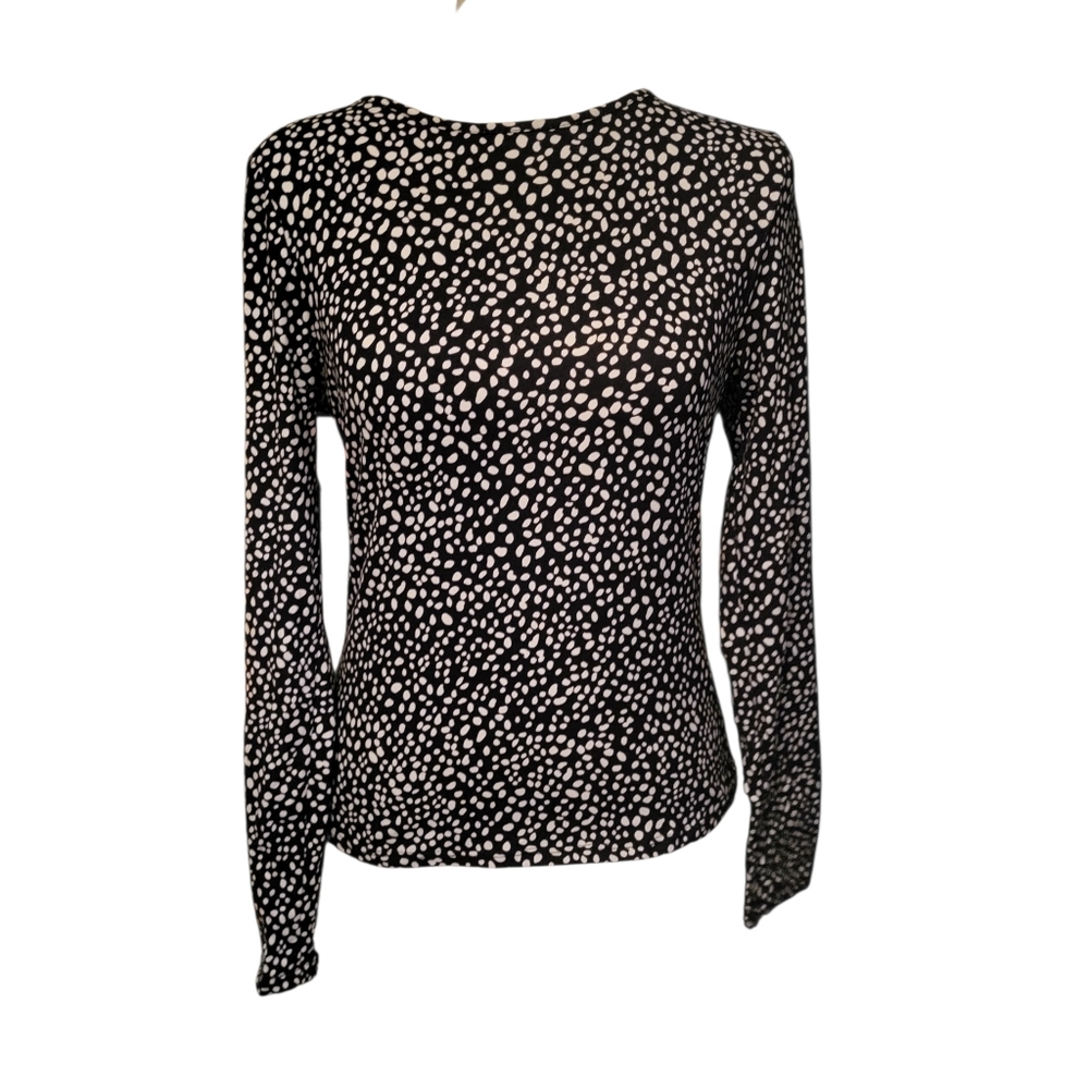 Gaze Long Sleeve Top Blue/White sz XS
